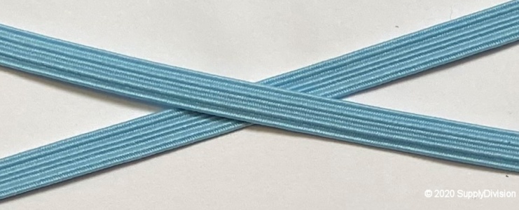 6mm(approx) flat elastic, SD835 Baby/Sky Blue.