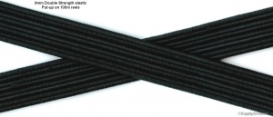 DOUBLE-STRENGTH Black 8 cord 9mm elastic 100m reel