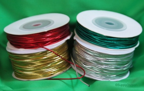 1.2mm Round metallic elastic shock cord sold in 20m units