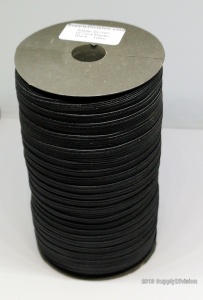 12 cord, 10mm Black elastic, 100m reel.
