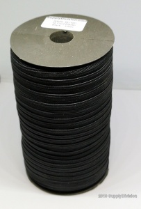 12 cord, 10mm Black elastic, 100m reel.
