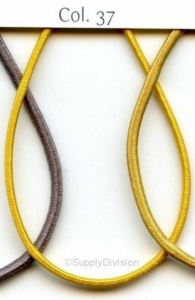 Old Gold 2mm round elastic 100m reel