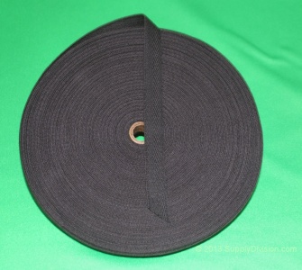 13mm Black 100% cotton twill webbing tape, 100m.