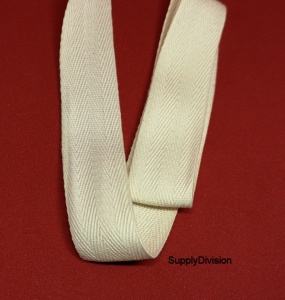 20mm Unbleached 100% cotton twill webbing tape, 100m.
