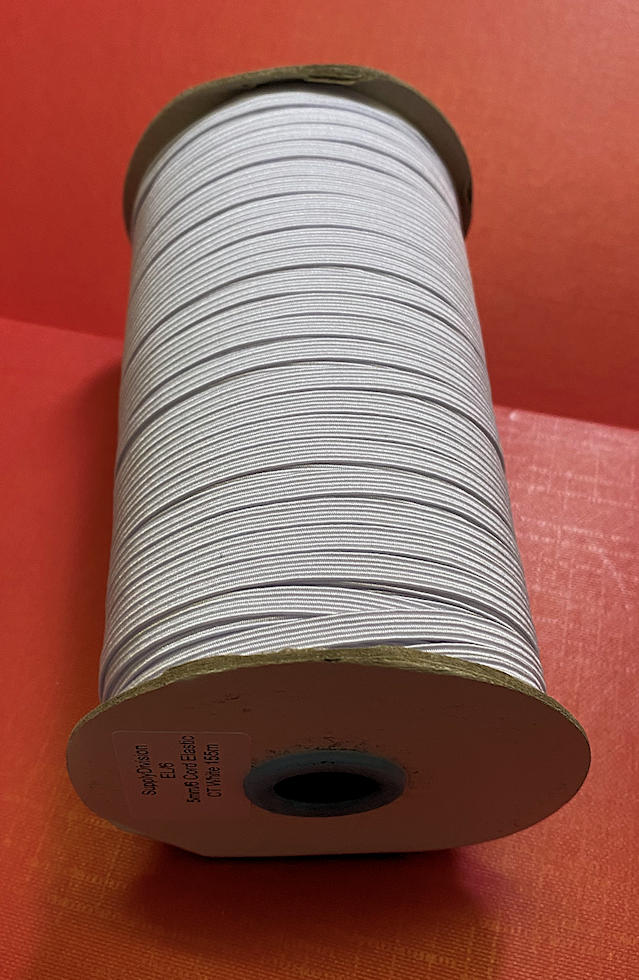 6 cord 5mm White elastic on reel