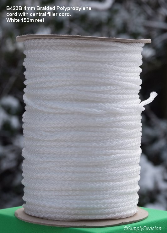 TP299E Nat-White 4mm Polypropylene cord 150m reel