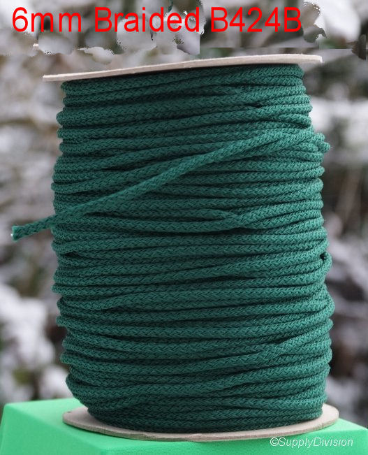 B424B ForestGreen6mm Polypropylene cord 100m