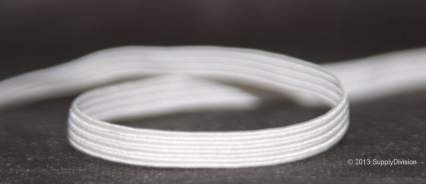 6 cord 5mm White elastic, 100m reel