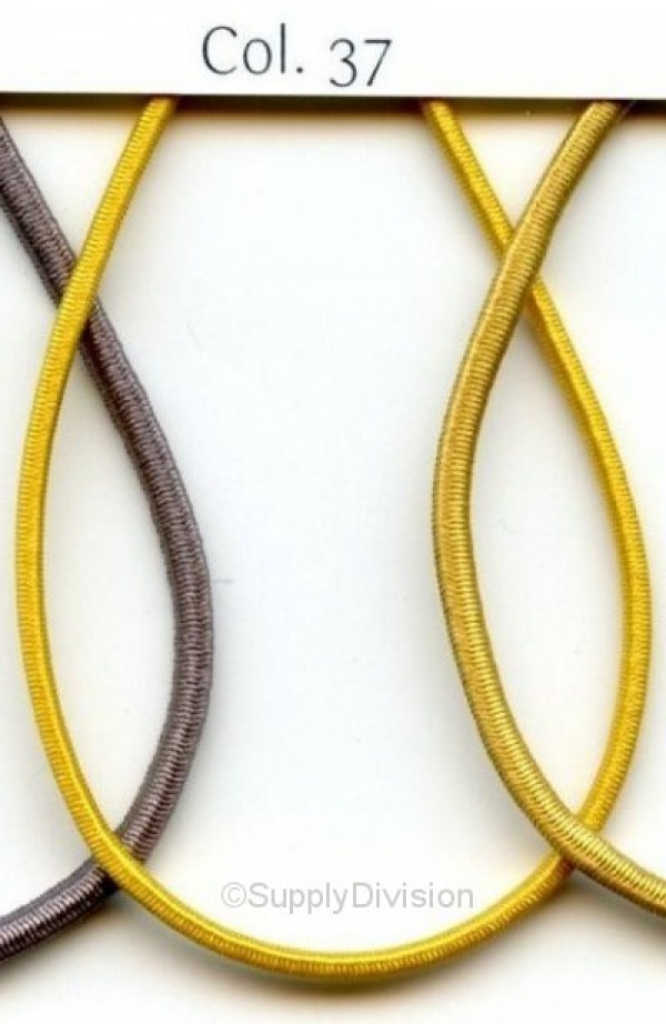Old Gold 2mm round elastic 100m reel