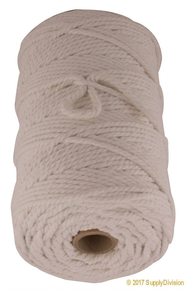 5mm(approx) pure UNBLEACHED twisted Cotton cord 110m spool