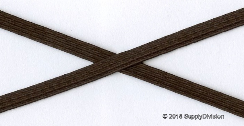 6mm(approx) flat elastic, SD830 Dark Brown