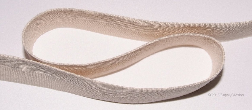 25mm HEAVY WEIGHT Herringbone Unbleached 100% cotton tape, 100m.