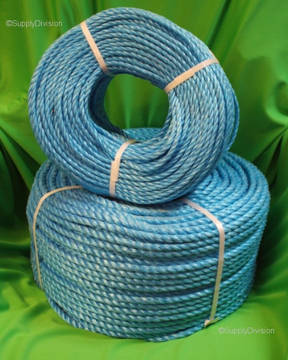 Trade wholesale suppliers 10mm BLUE polypropylene rope coil
