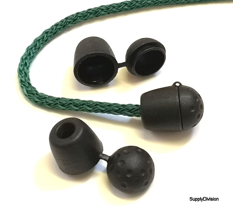 Article:CLCEGB- Plastic ''GOLF-BALL'' capped cord-end