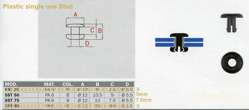 Plastic single use Stud