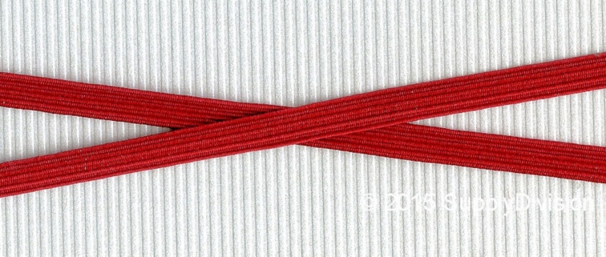 6mm(approx) flat elastic, SD651 Red.